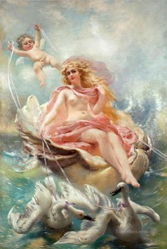 fairy and swans Classic nude Oil Paintings